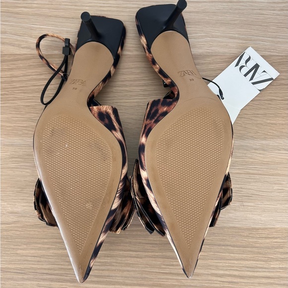 Zara Women's Leopard Print Heels - Picture 2 of 4